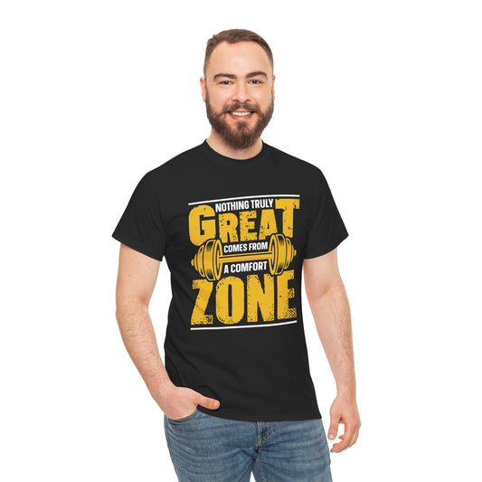 Great Zone Fitness Tee | Unisex Heavy Cotton Shirt for Gym Enthusiasts