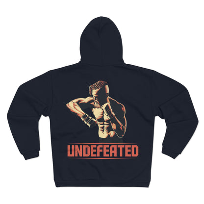 Undefeated Unisex Hooded Zip Sweatshirt - Perfect for Fighters and Casual Wear