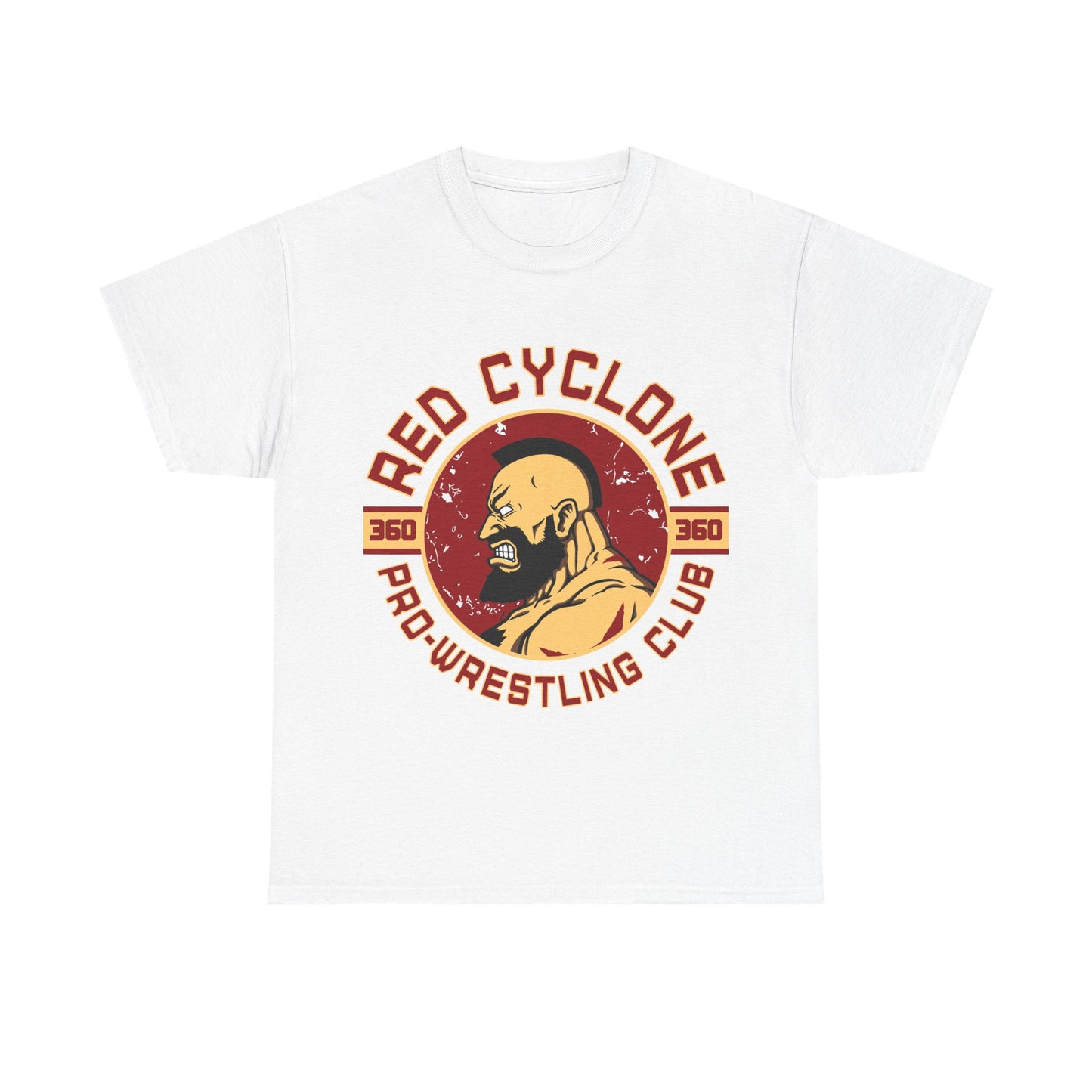 Red Cyclone Pro Wrestling Club Unisex Heavy Cotton Tee - Vintage Sportswear White