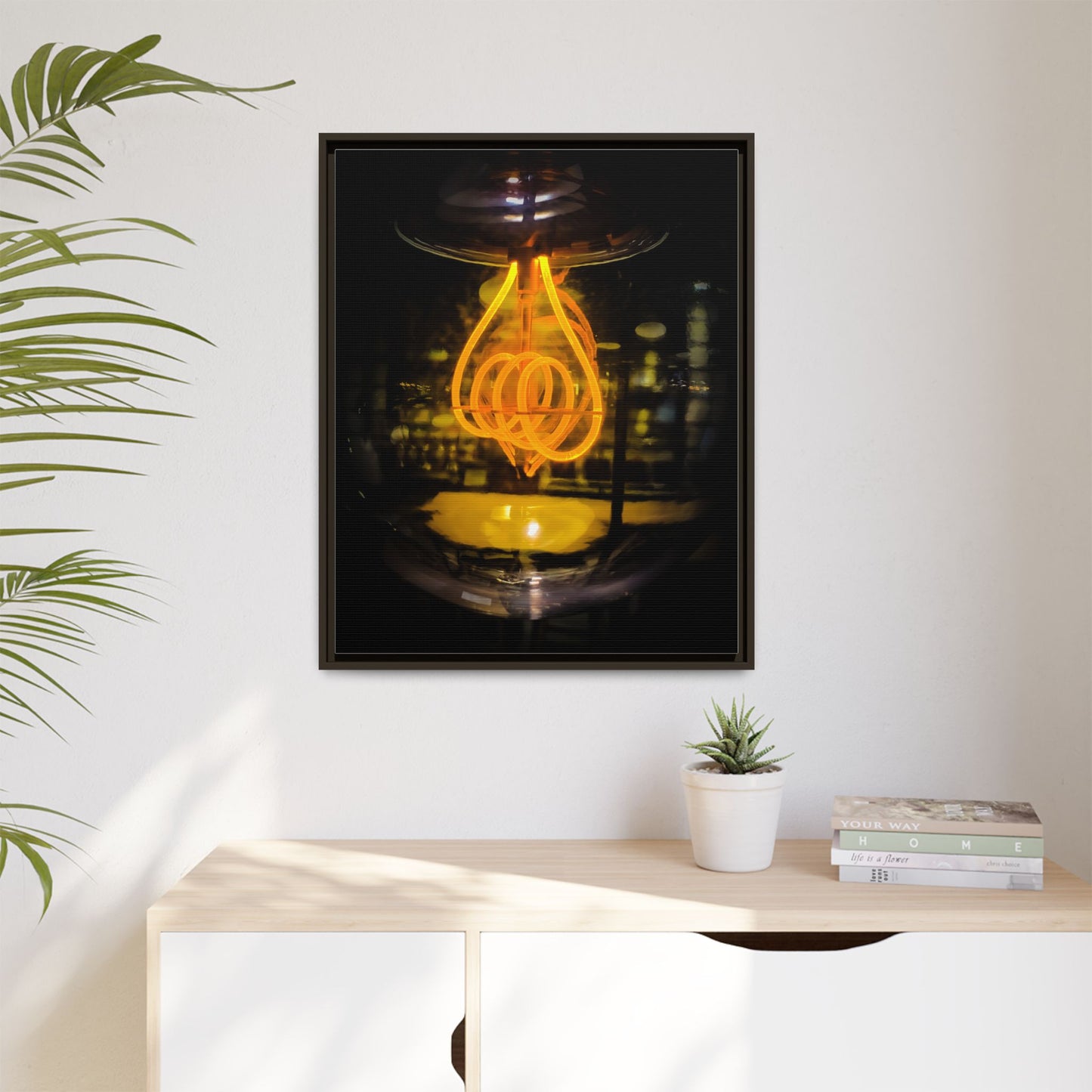 Bulb Matte Canvas, Framed (Multi-color)