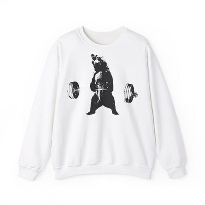 Bear Lifting Weights Crewneck Sweatshirt - Unisex Heavy Blend