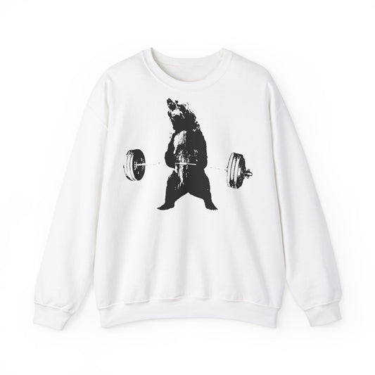 Bear Lifting Weights Crewneck Sweatshirt - Unisex Heavy Blend
