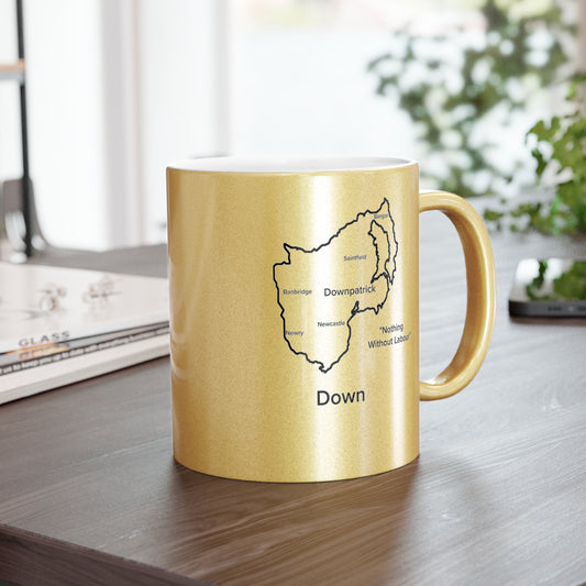 Down County Metallic Colour Mug - Silver/Gold - Perfect Gift for Coffee Lovers