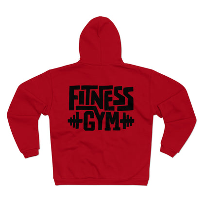 Fitness Gym Unisex Hooded Zip Sweatshirt - Comfortable Workout Apparel
