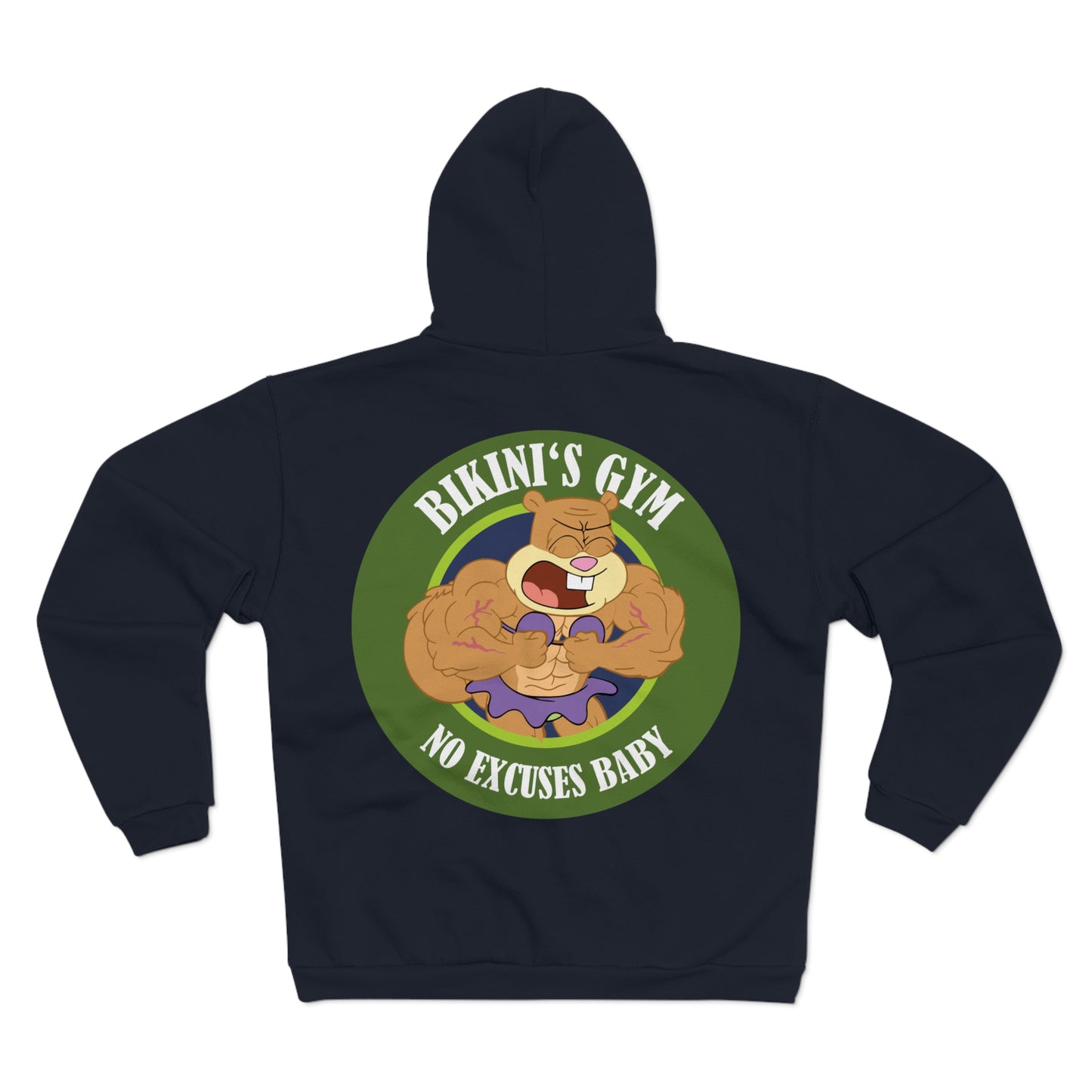 Bikini's Gym No Excuses Hoodie - Unisex Zip Sweatshirt for Fitness Enthusiasts