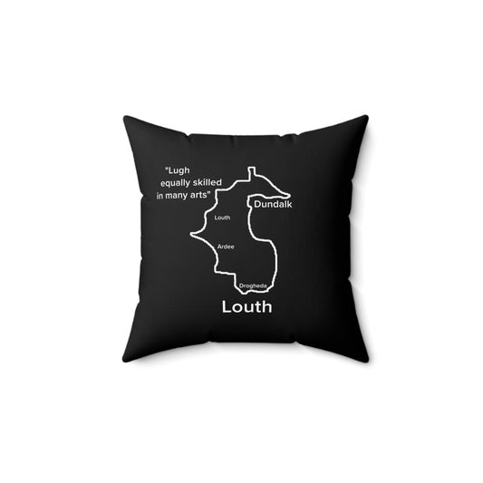 Louth Spun Polyester Square Pillow Black Edition 2 Sizes
