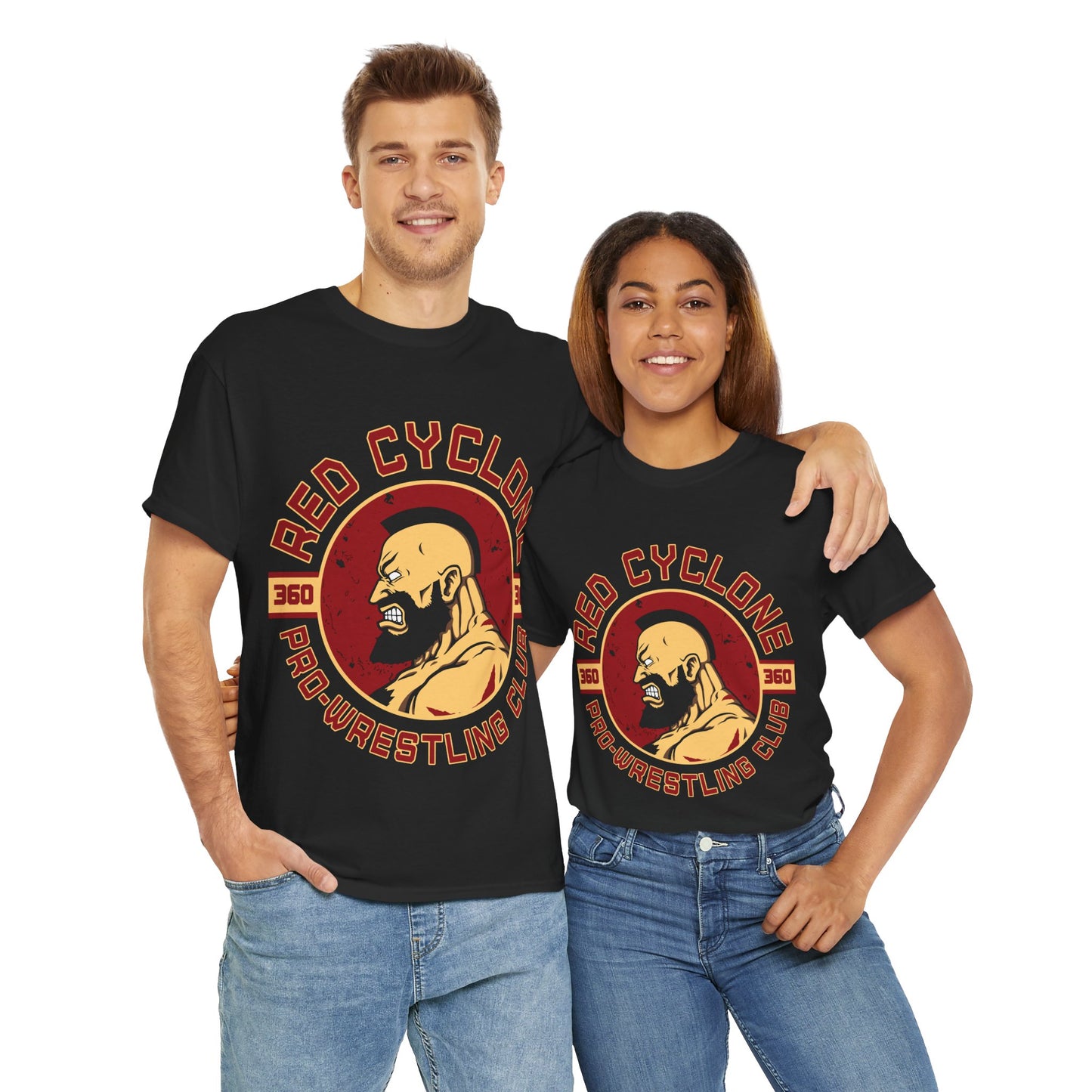 Red Cyclone Pro Wrestling Club Unisex Heavy Cotton Tee Black