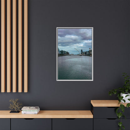 Samuel Beckett Bridge Matte Canvas, Framed (Multi-color)
