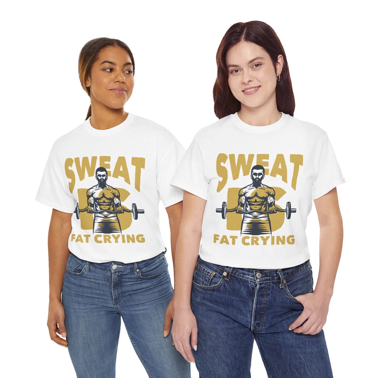 Sweat Is Fat Crying Unisex Heavy Cotton Tee
