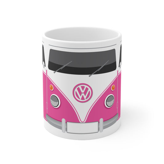 Vintage VW Bus Ceramic Coffee Mug - 11oz & 15oz - Perfect for Auto Enthusiasts Purple