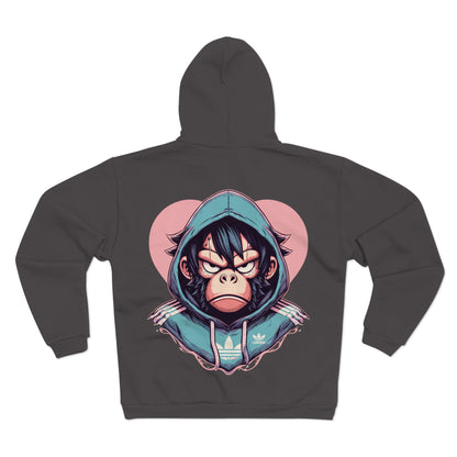 Cool Gorilla Graphic Unisex Hooded Zip Sweatshirt