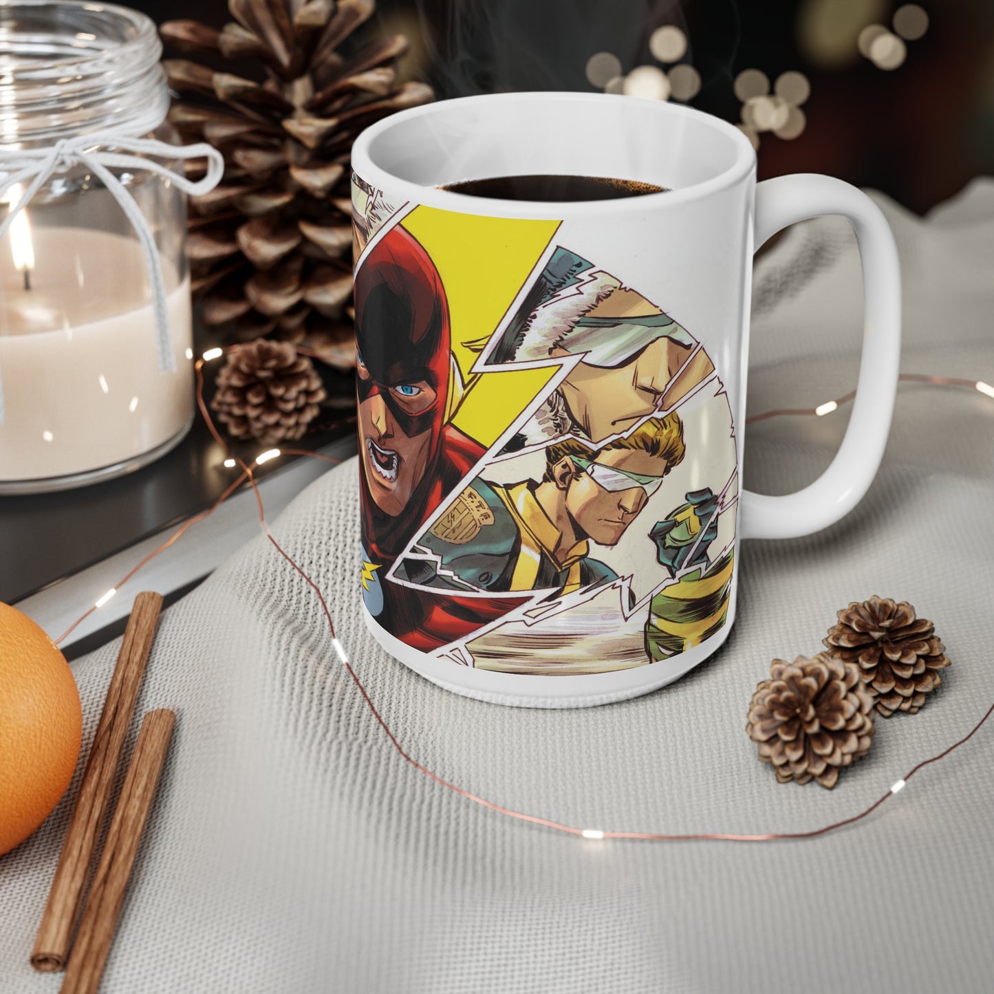 Superhero Comic Mug - 11oz & 15oz Ceramic Coffee Cup with Iconic Designs