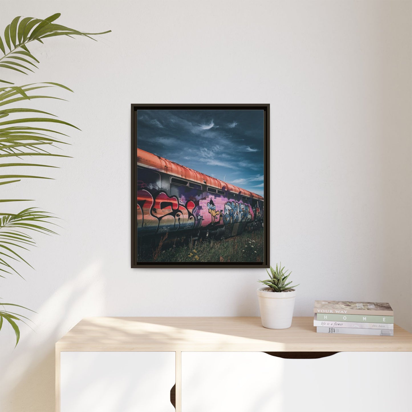 Night Train Matte Canvas, Framed (Multi-color)