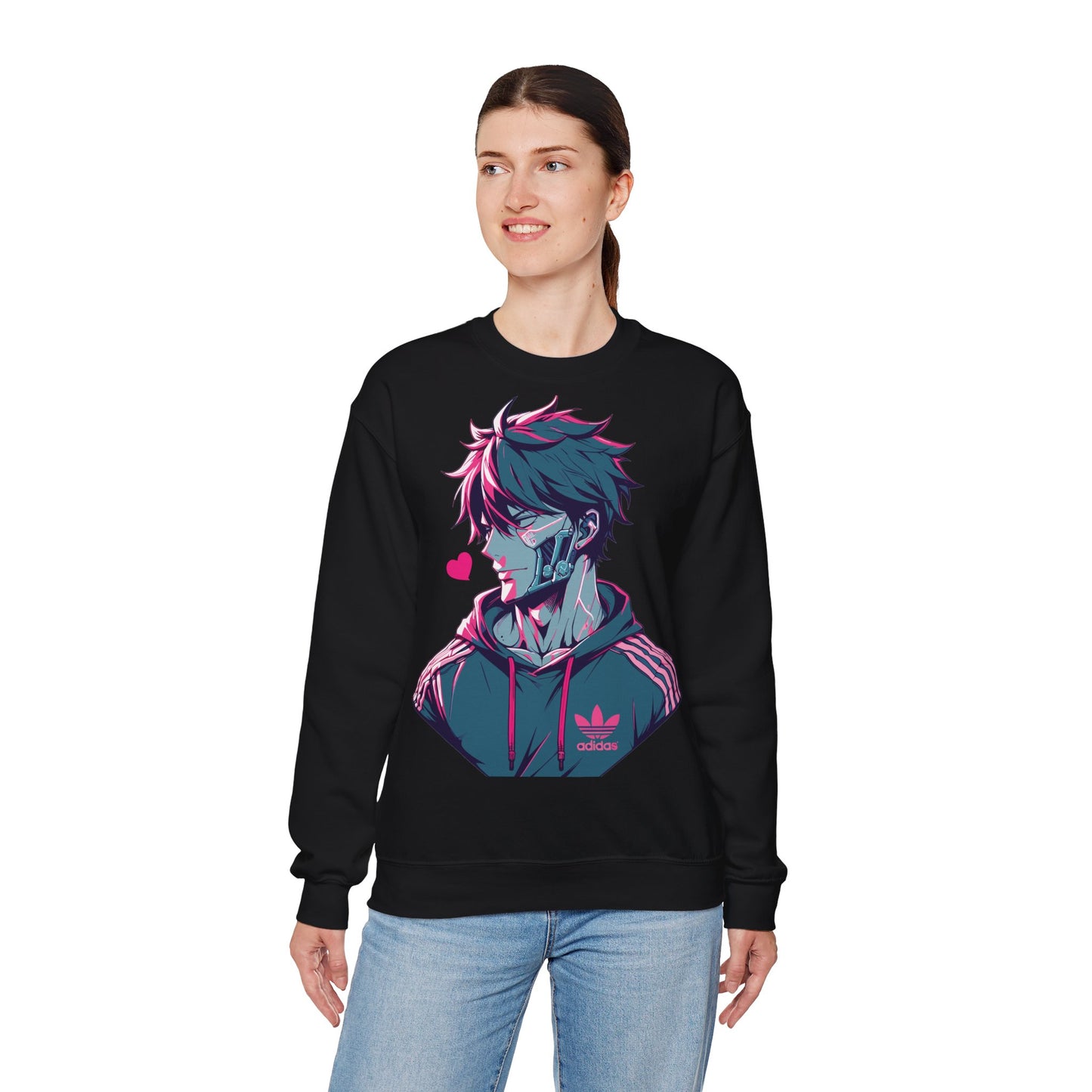 Anime-Inspired Unisex Crewneck Sweatshirt - Futuristic Vibe