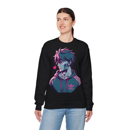 Anime-Inspired Unisex Crewneck Sweatshirt - Futuristic Vibe