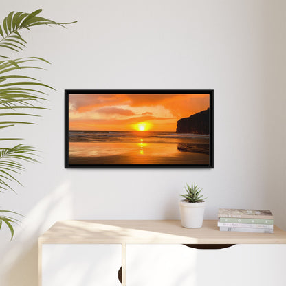 Sunset in Ballybunion Matte Canvas, Framed (Multi-color)