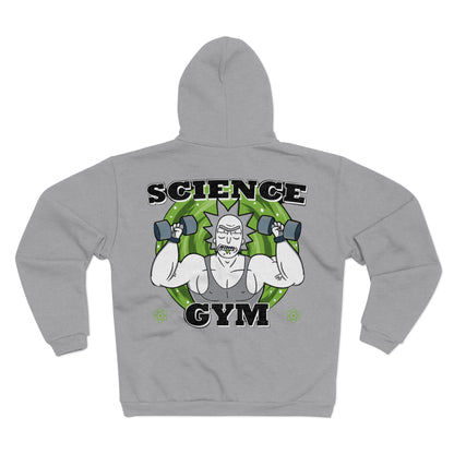 Science Gym Unisex Hooded Zip Sweatshirt - Fun Fitness Hoodie for Science Lovers