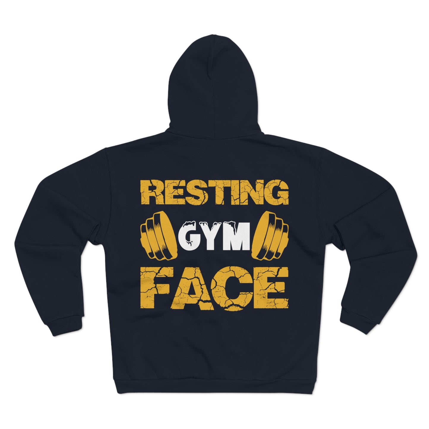 Resting Gym Face Unisex Hooded Zip Sweatshirt - Cozy Fitness Apparel