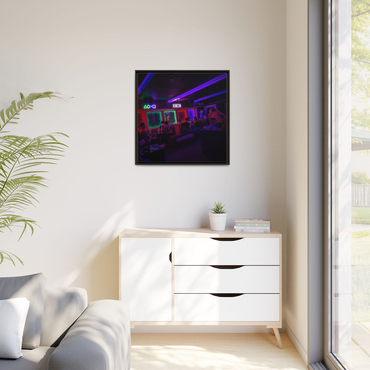 Mermaids Night Club Matte Canvas, Framed (Multi-color)