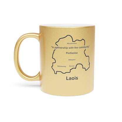 Laois County Metallic Colour Mug - Silver/Gold - Perfect Gift for Coffee Lovers