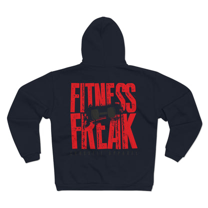 Fitness Freak Unisex Hooded Zip Sweatshirt | Perfect for Gym Lovers and CrossFit Enthusiasts