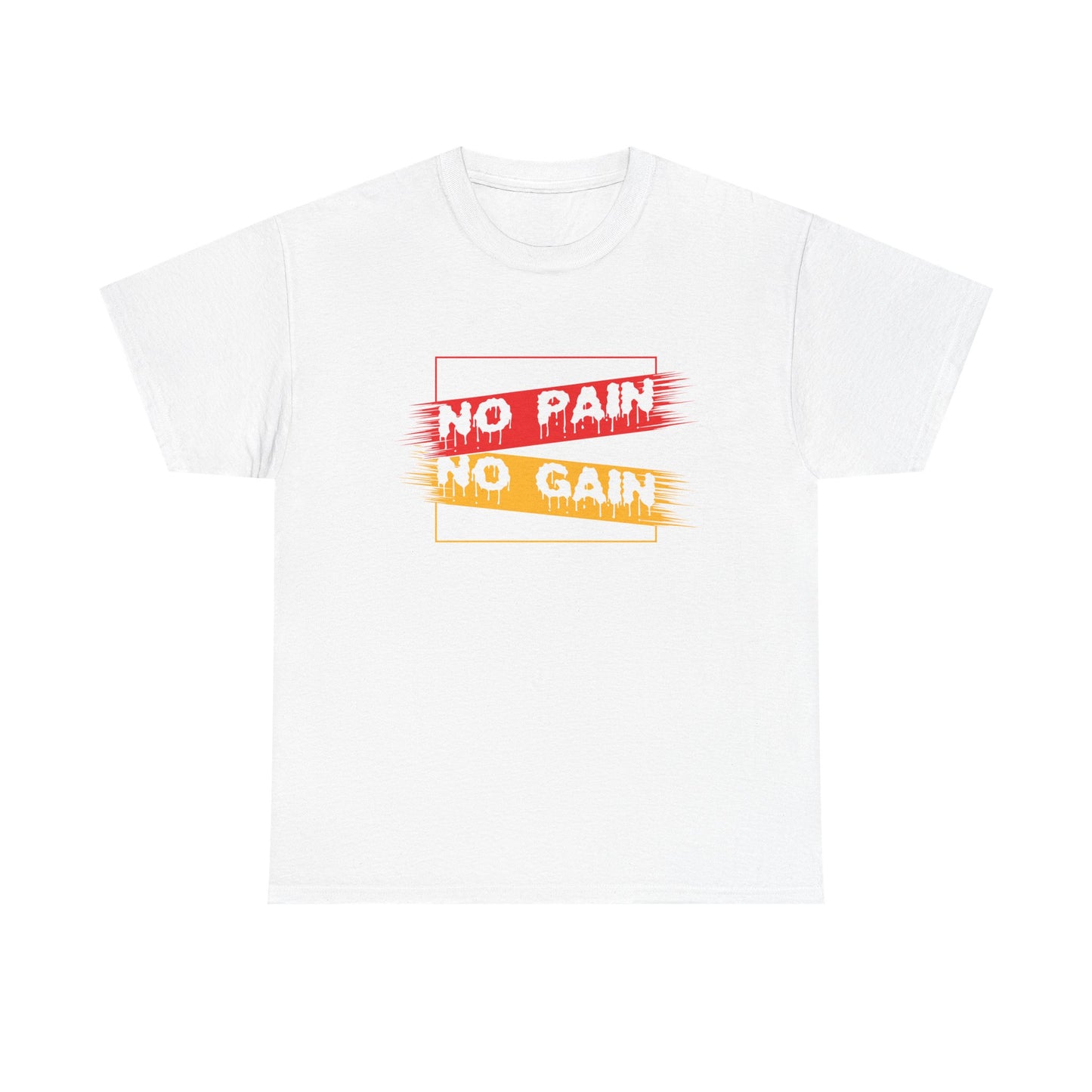 Motivational Unisex Heavy Cotton Tee - "No Pain No Gain" Workout Shirt