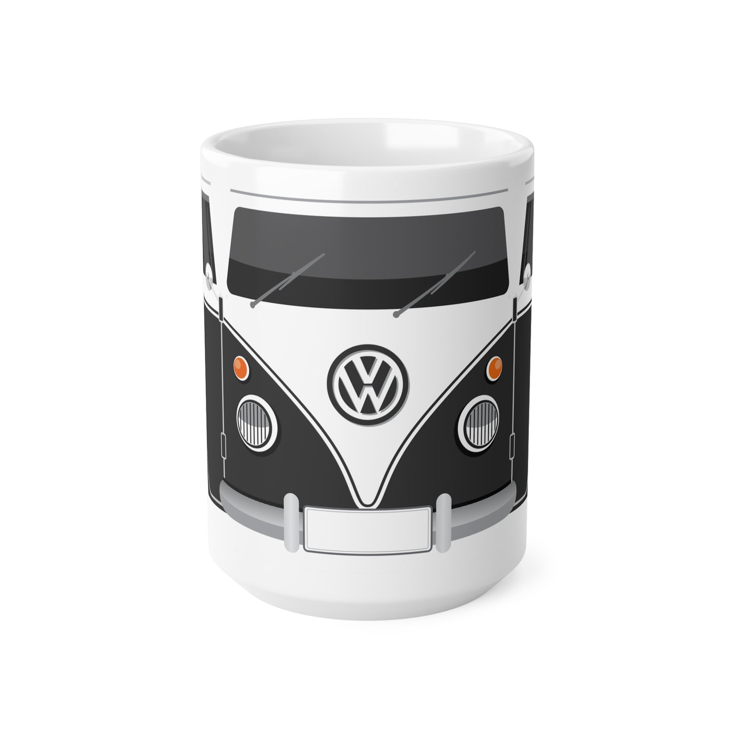 Vintage VW Bus Ceramic Coffee Mug - 11oz & 15oz - Perfect for Auto Enthusiasts Black