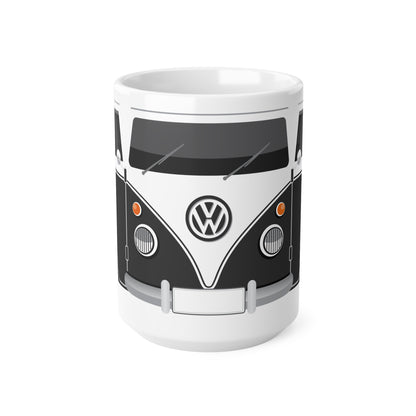 Vintage VW Bus Ceramic Coffee Mug - 11oz & 15oz - Perfect for Auto Enthusiasts Black