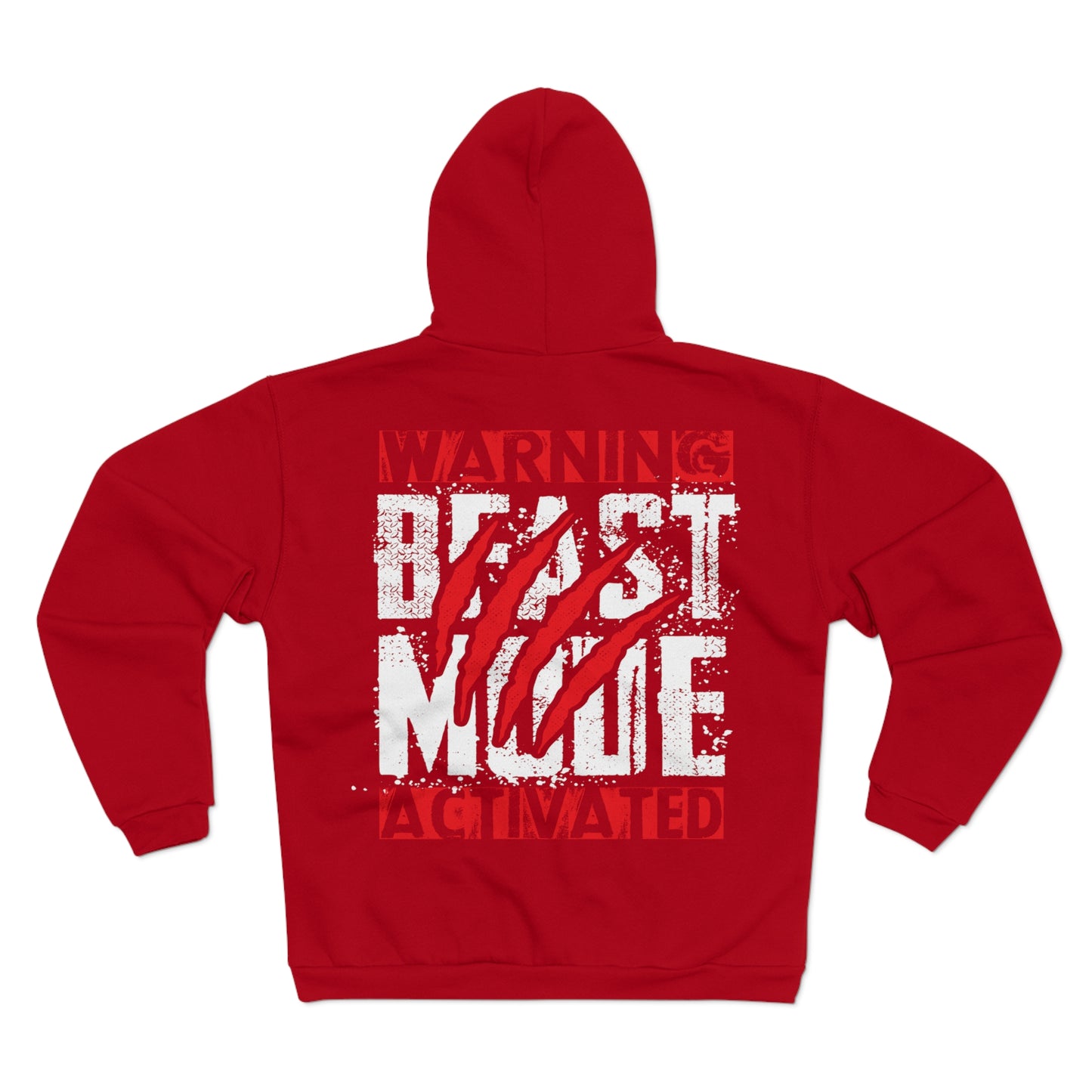 Beast Mode Activated Unisex Hooded Zip Sweatshirt - Sporty & Motivational Hoodie