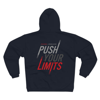 Motivational Unisex Hooded Zip Sweatshirt - "Push Your Limits"