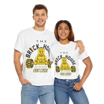 The Brick House Unisex Heavy Cotton Tee – Fun Graphic T-Shirt for Builders & LEGO Fans White