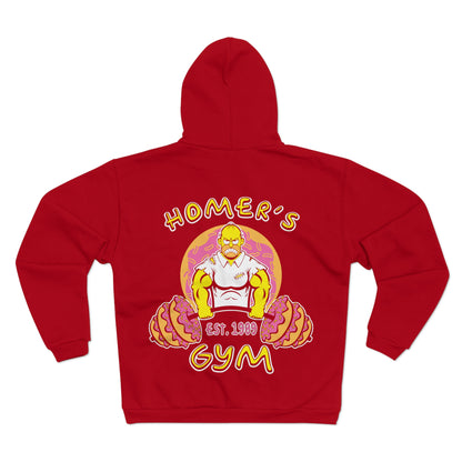 Homer's Gym Unisex Hooded Zip Sweatshirt