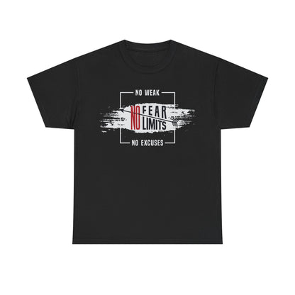 Motivational Unisex Heavy Cotton Tee - "No Fear, No Limits"