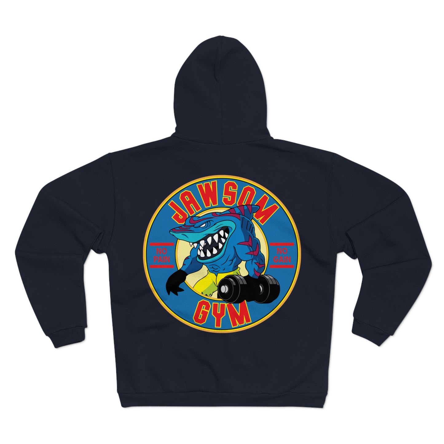 Jawsome Gym Unisex Hooded Zip Sweatshirt - Fun Workout Hoodie for Fitness Enthusiasts