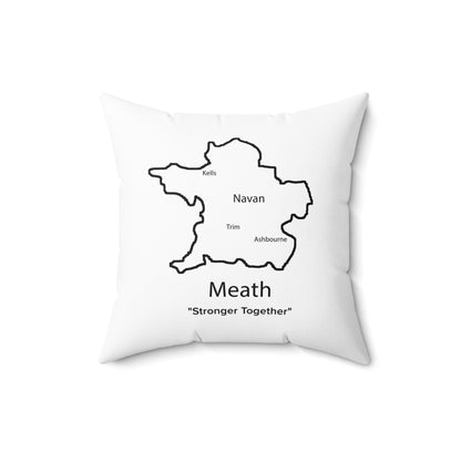 Meath Spun Polyester Square Pillow White Edition 2 Sizes