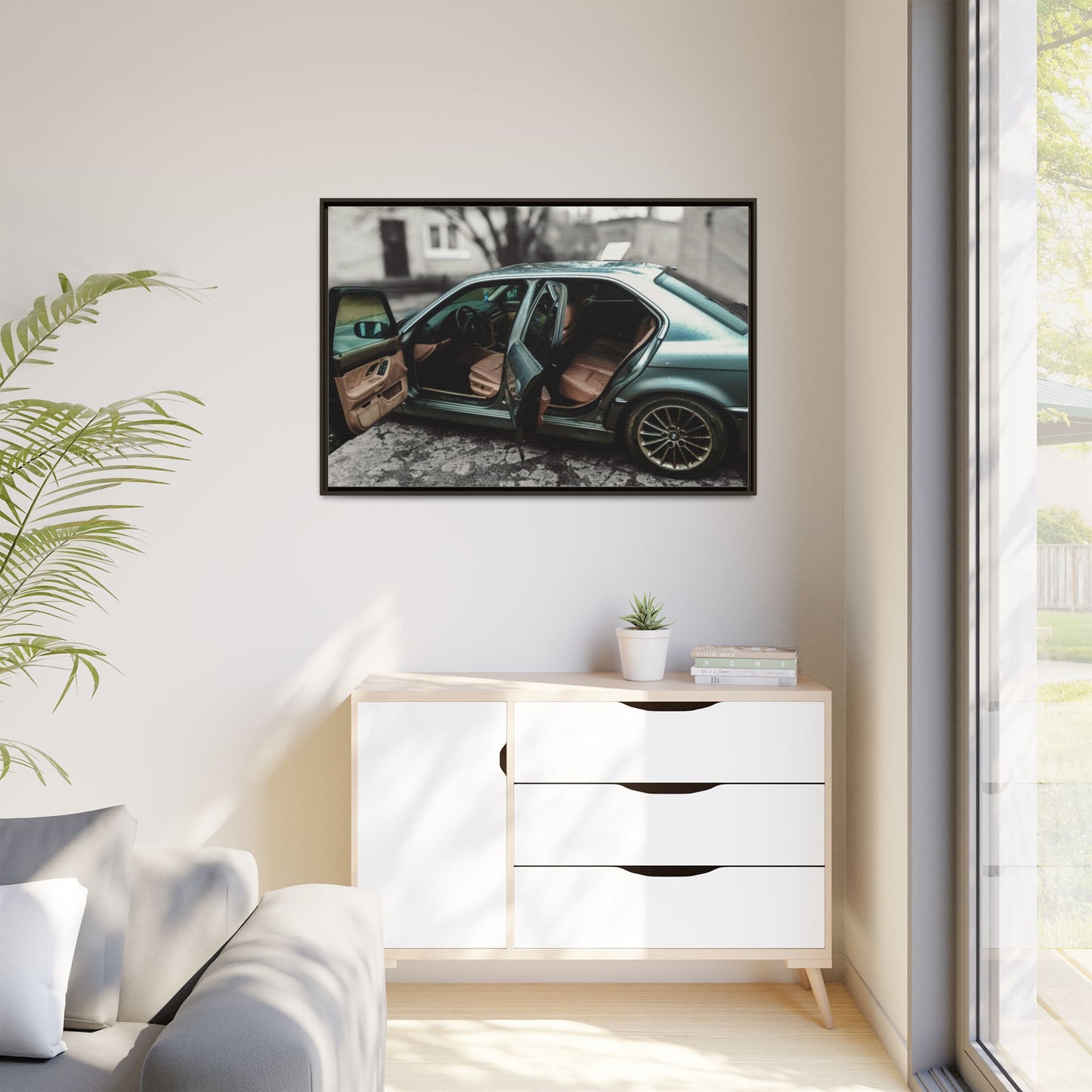 BMW 7 Matte Canvas, Framed (Multi-color)