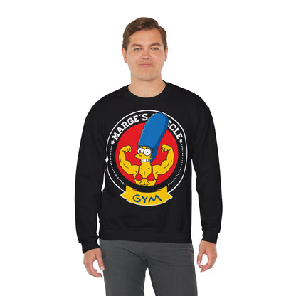 Marge's Muscle Gym Unisex Heavy Blend™ Crewneck Sweatshirt - Funny Sweatshirt for Fitness Enthusiasts Black