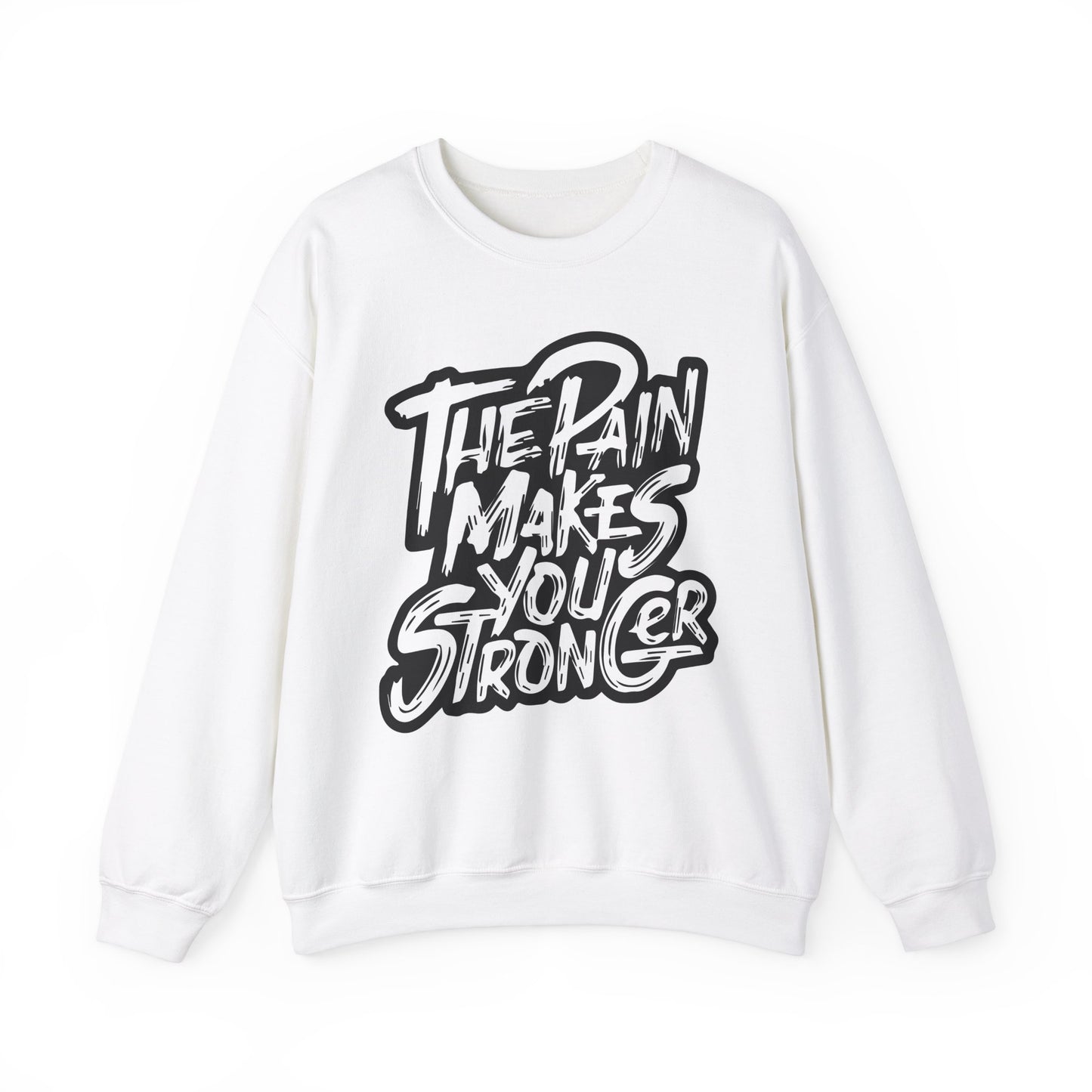 Motivational Crewneck Sweatshirt - "The Pain Makes You Stronger"