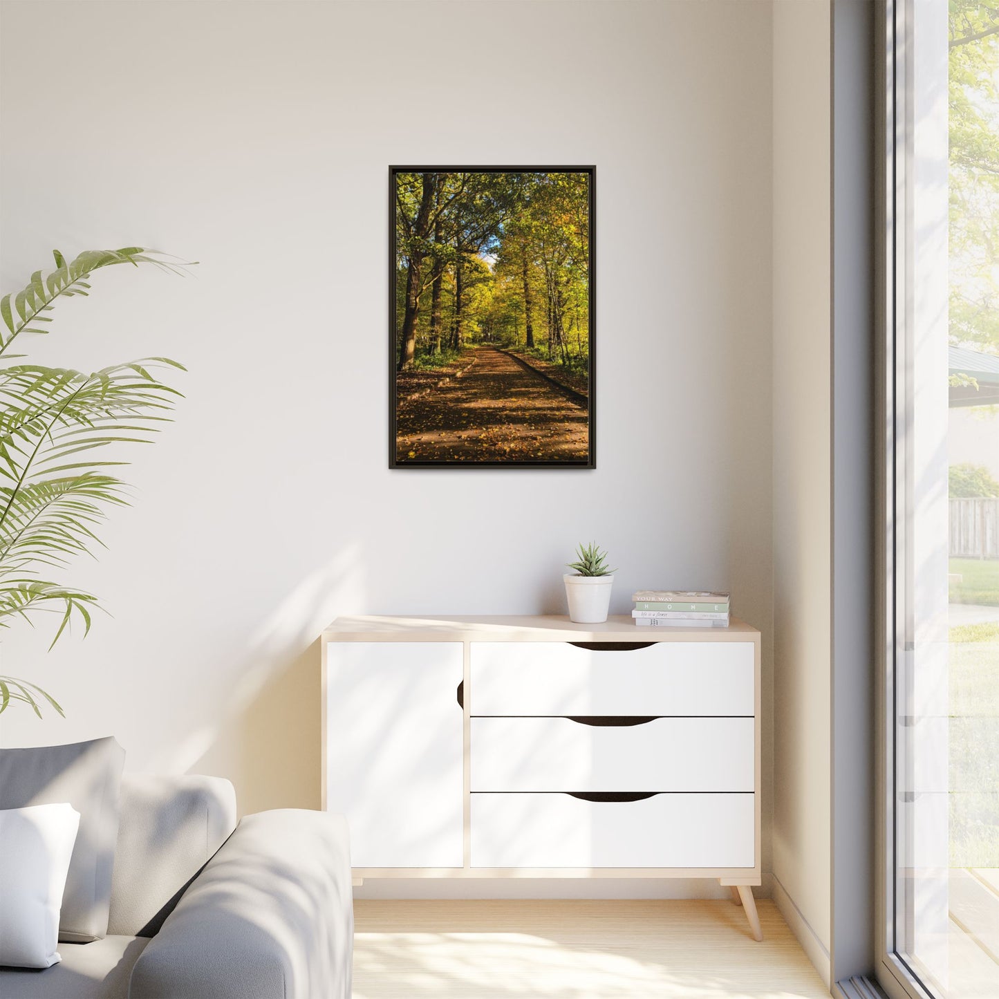 Listowel Town Park Autumn Matte Canvas, Framed (Multi-color)