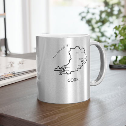 Cork County Metallic Colour Mug - Silver/Gold - Perfect Gift for Coffee Lovers