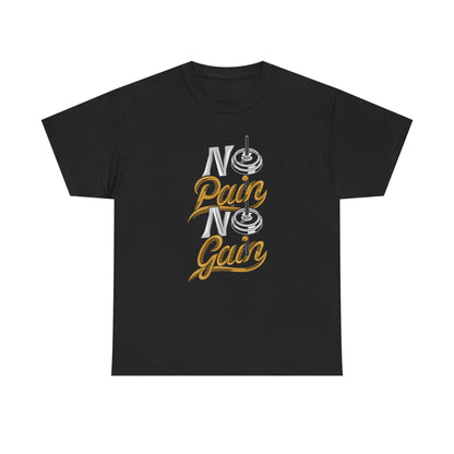 Motivational Workout Tee - 'No Pain No Gain' Unisex Heavy Cotton T-Shirt
