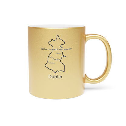 Dublin County Metallic Colour Mug - Silver/Gold - Perfect Gift for Coffee Lovers