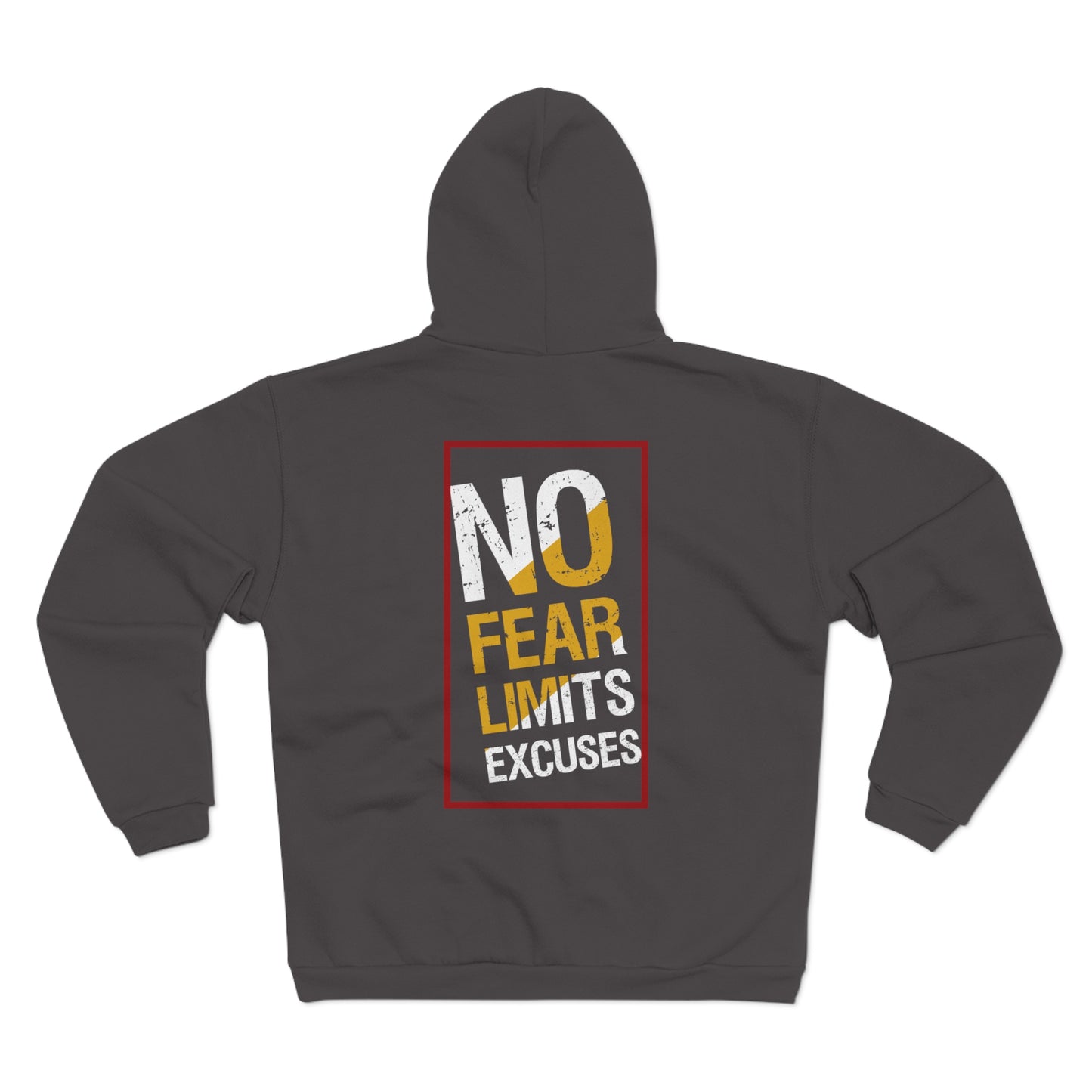 Motivational Zip-Up Hoodie - "No Fear Limits Excuses"