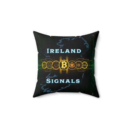 Ireland Signals Bitcoin Pillow — Crypto Map Decorative Throw Pillow