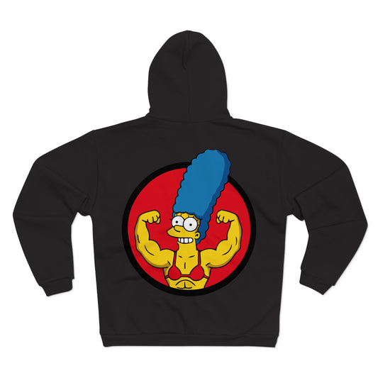Muscle Marge Unisex Hooded Zip Sweatshirt - Funny & Unique Apparel