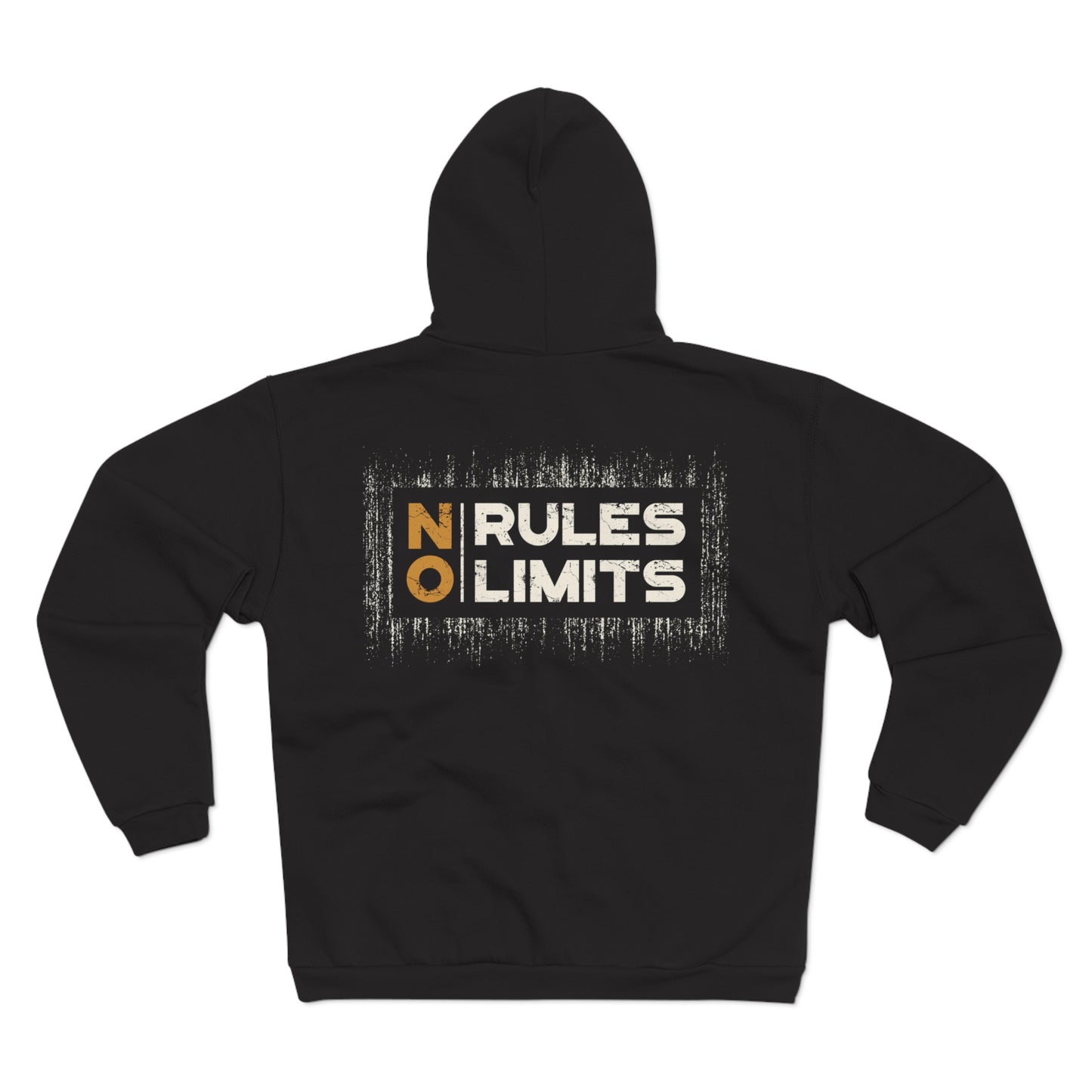 No Rules No Limits Unisex Hooded Zip Sweatshirt - Motivational Casual Wear
