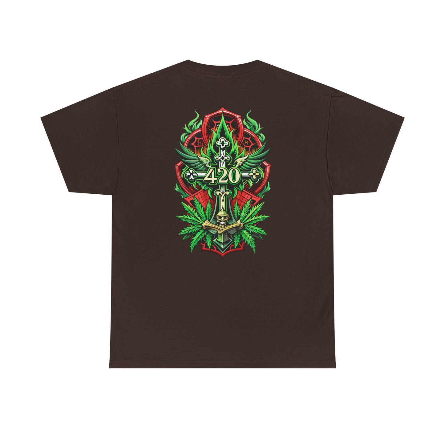 420 Cannabis Shield T-Shirt – Marijuana Leaf Stoner Graphic Tee