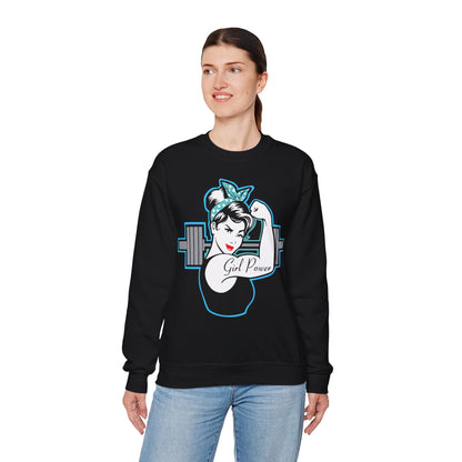 Girl Power Unisex Heavy Blend™ Sweatshirt - Strong & Stylish Gym Apparel Black