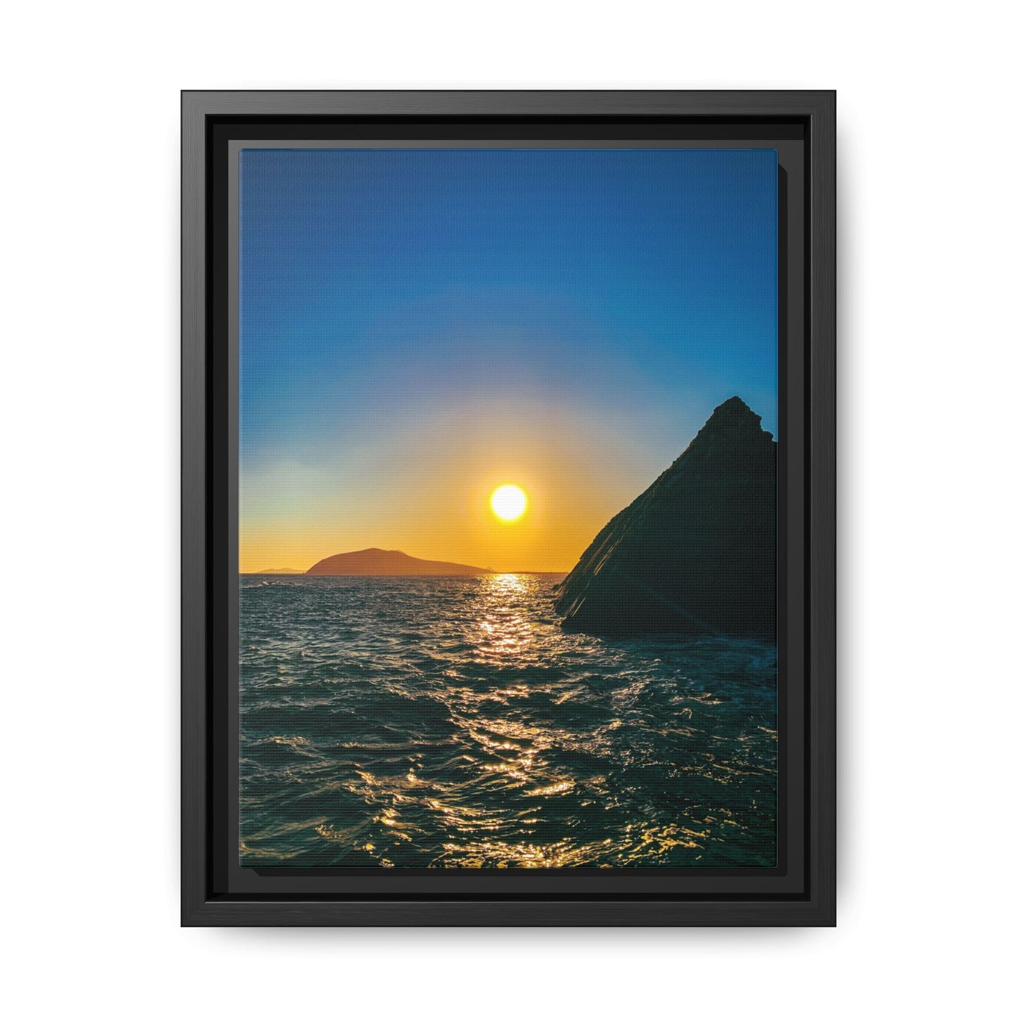 Dunquin Pier Sunset Matte Canvas, Framed (Multi-color)