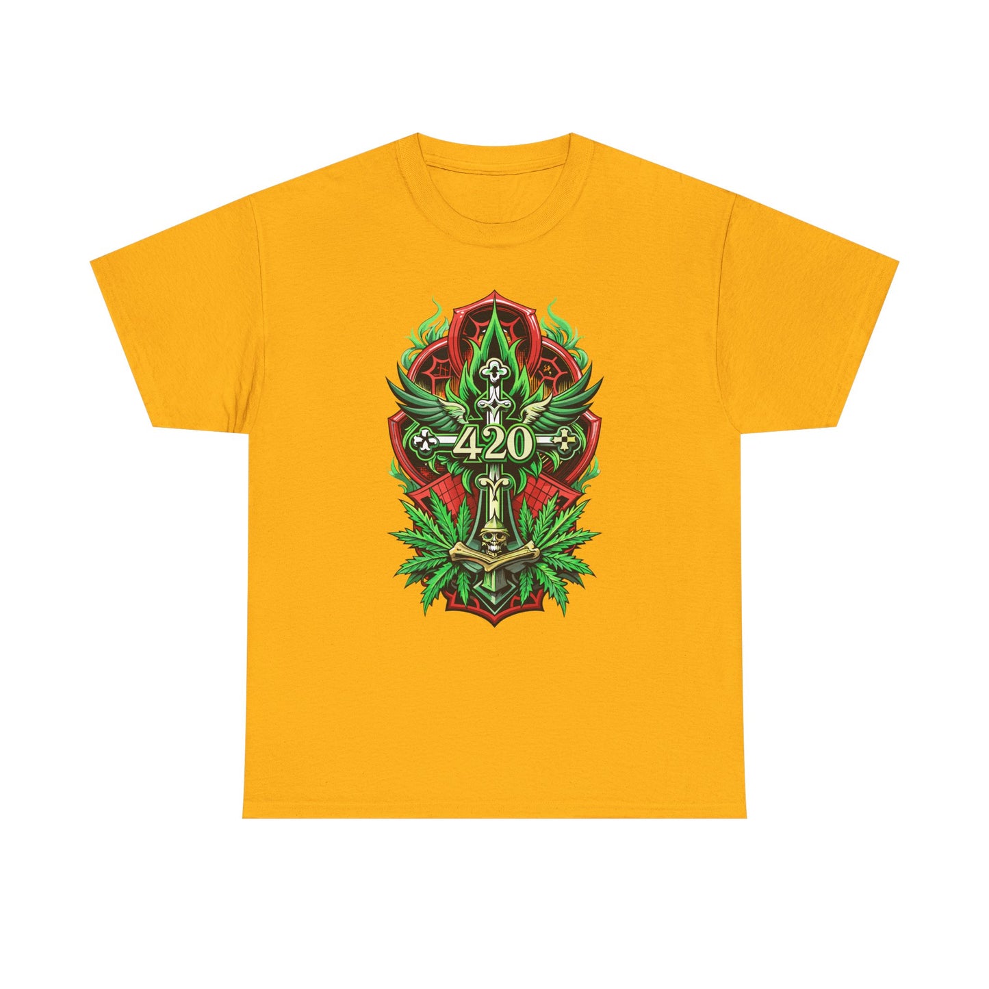 420 Cannabis Shield T-Shirt – Marijuana Leaf Stoner Graphic Tee
